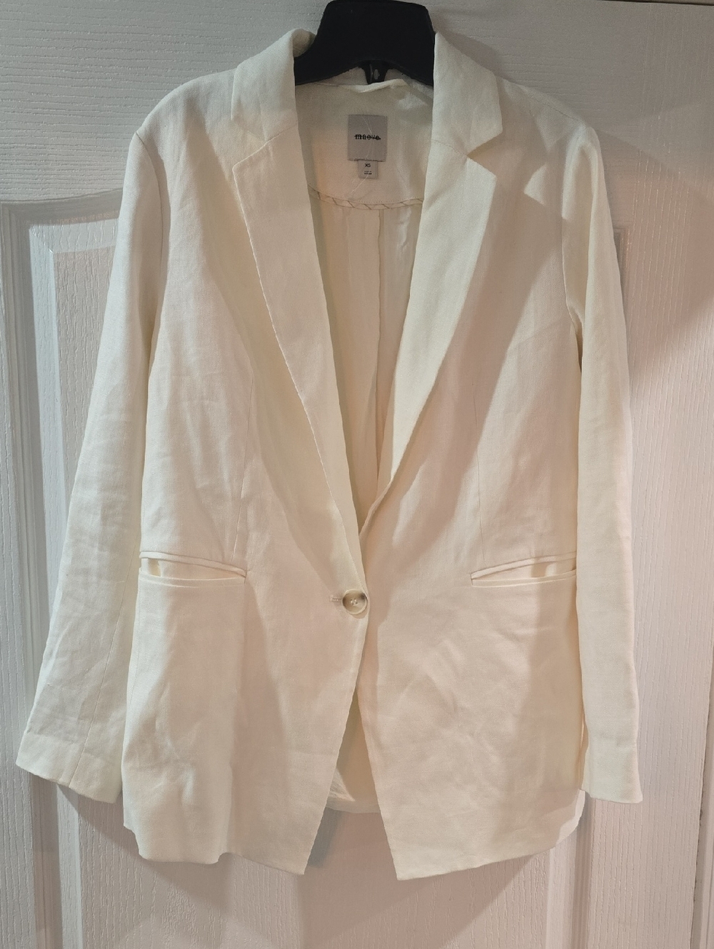Maeve Ivory Single-Button Tailored Blazer